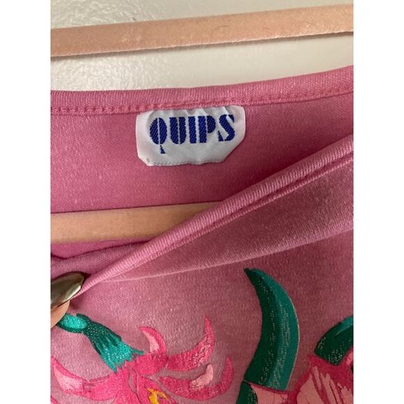 VINTAGE Pink Floral Slouchy Shirt by QUIPS - M/L - Picture 10 of 10
